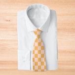 Orange and Unbleached Silk Chequerboard Tie<br><div class="desc">Orange and Unbleached Silk Chequerboard</div>