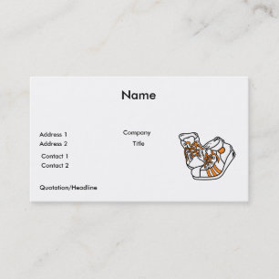 orange and white basketball sneakers graphic business card