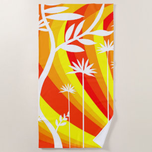 Orange and White Beach Towel