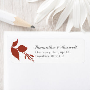 Orange and White Botanical Greenery Adresse de ret