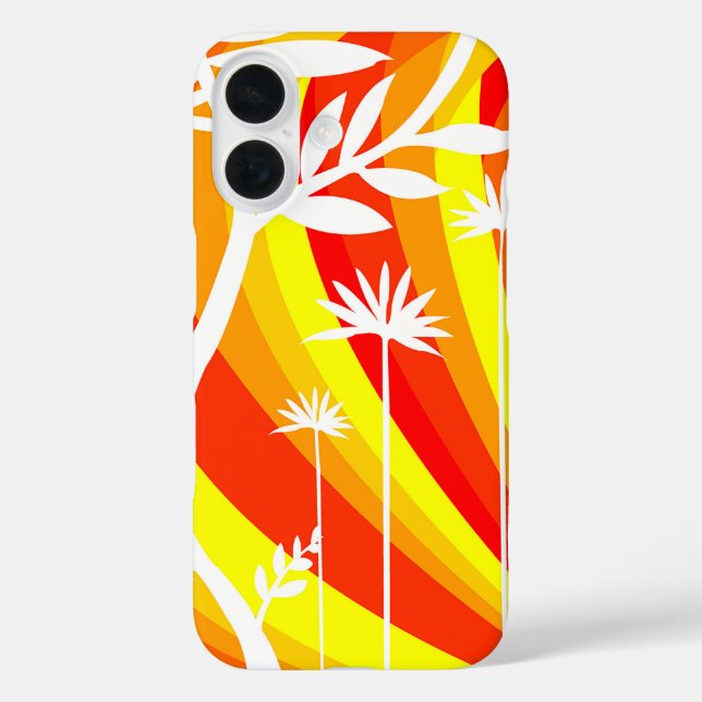 Orange and White Botanical Illustration Case-Mate iPhone Case (Back)