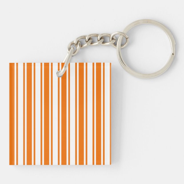 Orange and white candy stripes keychain (Back)