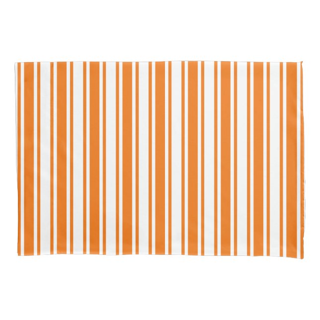 Orange and white candy stripes pillowcase (Front)