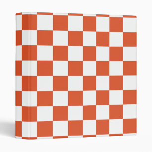 Orange and White Checkerboard Pattern Binder