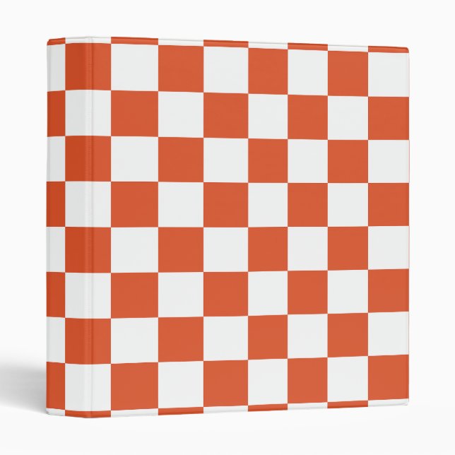Orange and White Chequerboard Pattern Binder (Front/Spine)