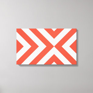 Orange and White Chevrons Canvas Print