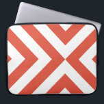 Orange and White Chevrons Laptop Sleeve<br><div class="desc">Alternating reddish orange and white chevrons converge in this bold,  original geometric pattern. 

 

 Digitally created image. 
 Copyright © 2012 Claire E. Skinner. All rights reserved.</div>