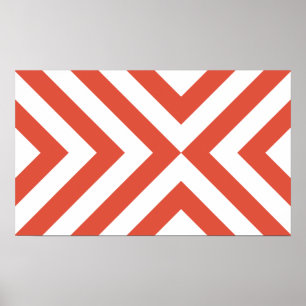 Orange and White Chevrons Poster