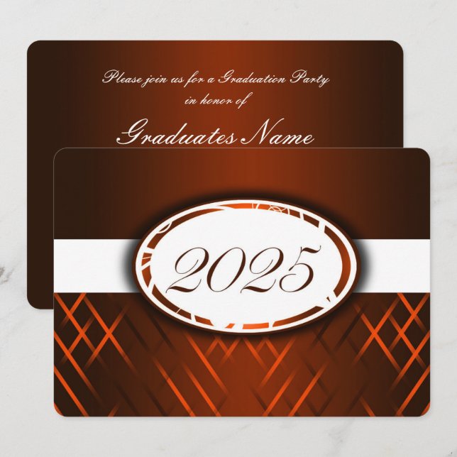 Orange and White Class of 2025 Party Invitation (Front/Back)