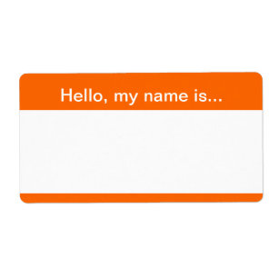 Orange and White Corporate Name Tag - Avery Label