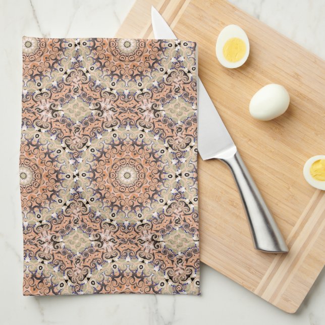 Orange and white delight kitchen towel (Quarter Fold)