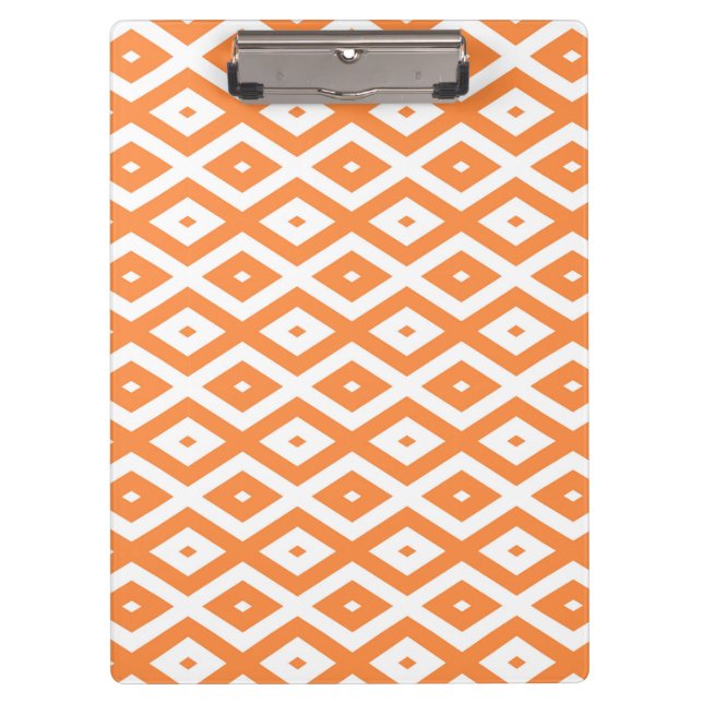 Orange and white diamond pattern clipboard (Front)
