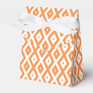 Orange and white diamond pattern favor box