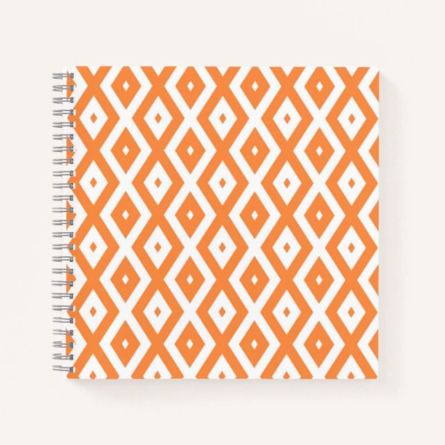 Orange and white diamond pattern notebook (Front)