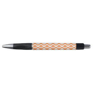 Orange and white diamond pattern pen