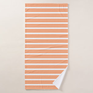 Orange and white five stripes pattern bath towel