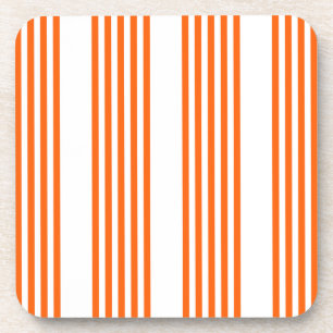 Orange and white five stripes pattern coaster