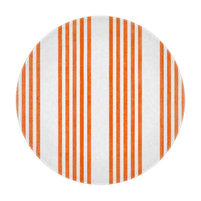 Orange and white five stripes pattern cutting board (Front)