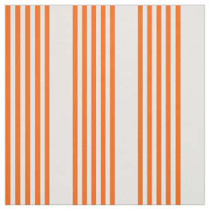 Orange and white five stripes pattern fabric
