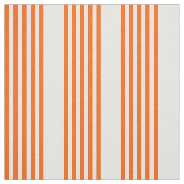 Orange and white five stripes pattern fabric (Swatch)