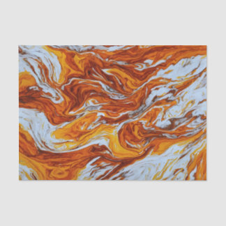 Orange and white fluid painting tissue paper