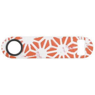 Orange and white geometric pattern bar key