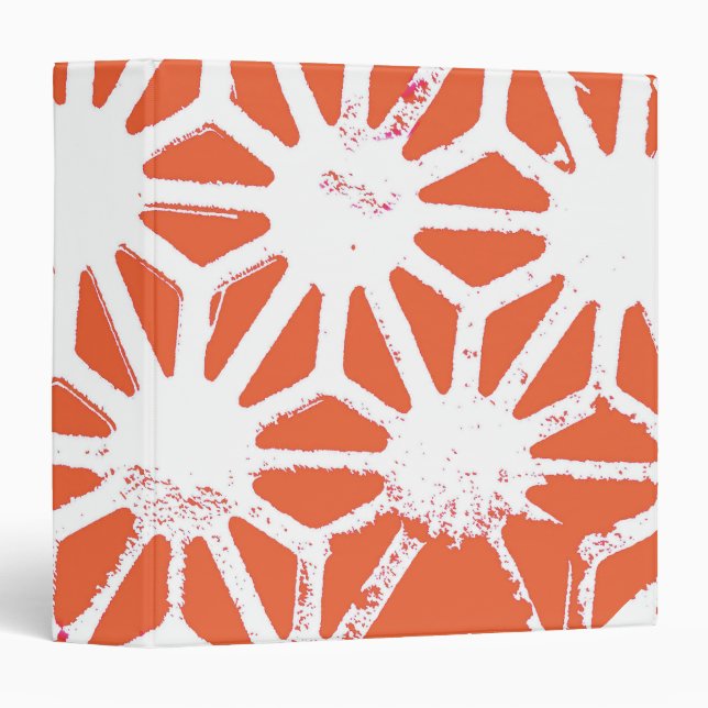 Orange and white geometric pattern binder (Front/Spine)