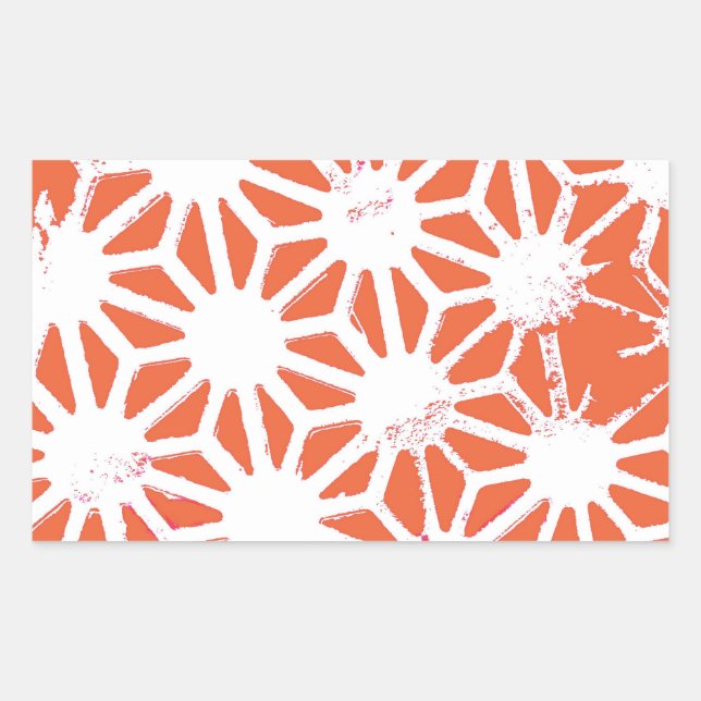 Orange and white geometric pattern sticker (Front)