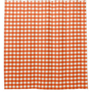 Orange and White Gingham Pattern