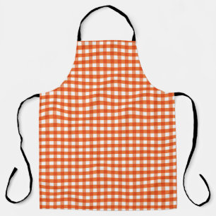 Orange and White Gingham Pattern Apron
