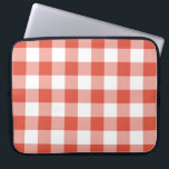 Orange and White Gingham Pattern Laptop Sleeve<br><div class="desc">Reddish orange, light orange, and white squares form a bold, buffalo plaid or gingham pattern in this design. The white is transparent, so you can change it if you like. Just click the "Customize it" button, then select a “Printed Background Colour” in the sidebar. When you're done, click "Add to...</div>