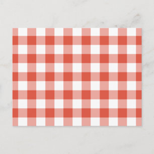Orange and White Gingham Pattern Postcard
