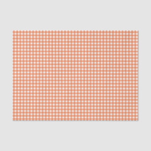 Orange and White Gingham Tissue Paper