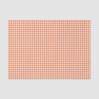 Orange and White Gingham Tissue Paper