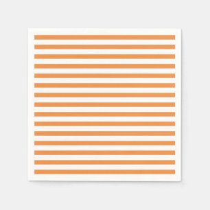 Orange and White Horizontal Stripe Napkin