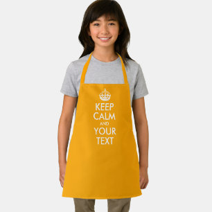Orange and White Keep Calm and Your Text Apron