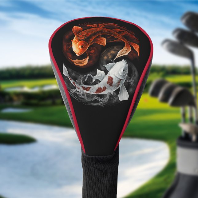 Orange And White Lucky Koi Fish Japan Art Golf Head Cover (Creator Uploaded)