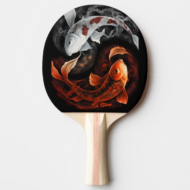 Orange And White Lucky Koi Fish Japan Art Ping Pong Paddle (Front)