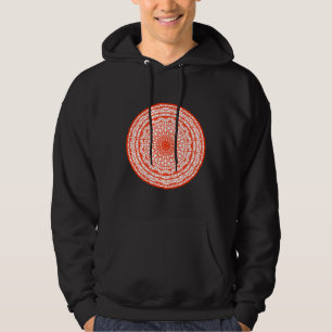 Orange And White Mandala Hoodie