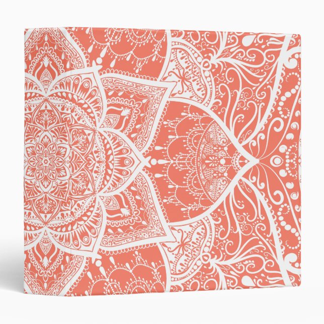 Orange and White Mandala - Loergann in Papaya Binder (Front/Spine)
