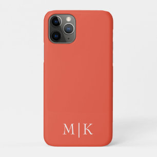 Orange and White   Modern Monogram iPhone 11 Pro Case