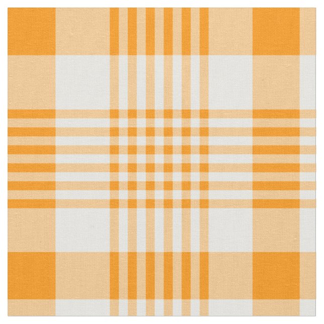 Orange and White Plaid Fabric (Close Up)