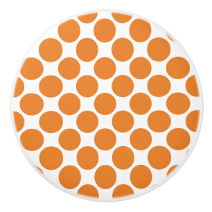 Orange and white Polka dot Ceramic Knob