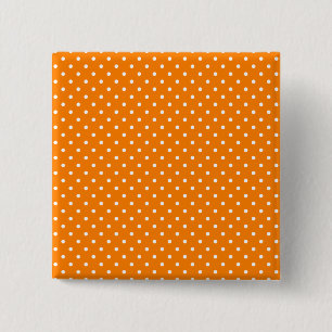 Orange and White Polka Dots 2 Inch Square Button