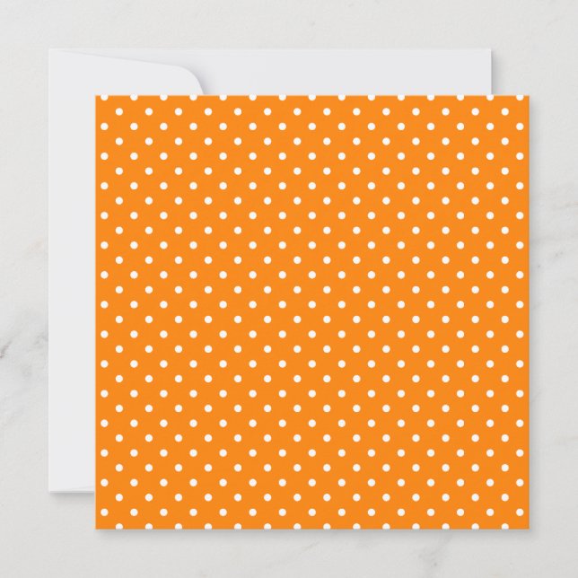 Orange and White Polka Dots Blank Invitation (Front)