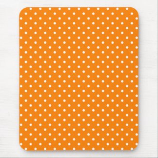 Orange and White Polka Dots Mouse Pad