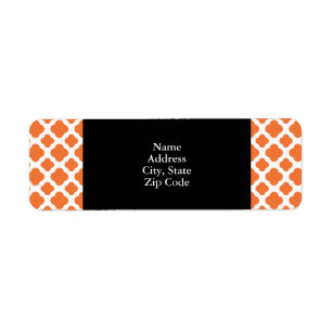 Orange and White Quatrefoil Pattern