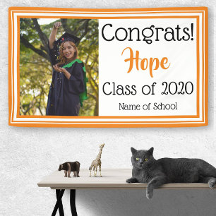 Orange and White School Colours Photo Banner