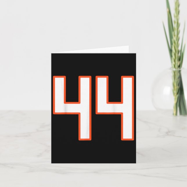Orange And White Srts Number 44 Jersey Uniform Pla Card (Front)