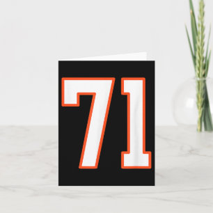 Orange And White Srts Number 71 Jersey Uniform Pla Card